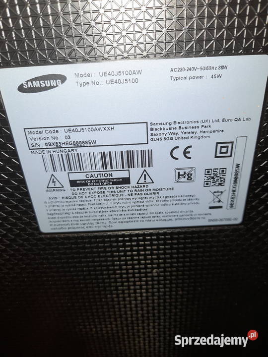 TV SAMSUNG UE40J5100AW uszkodzona matryca Łódź