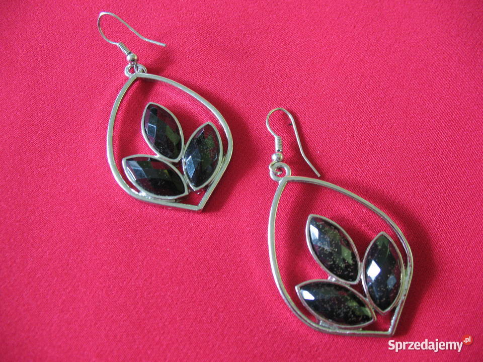 Kolczyki metal i szkło mieniące Siedlce