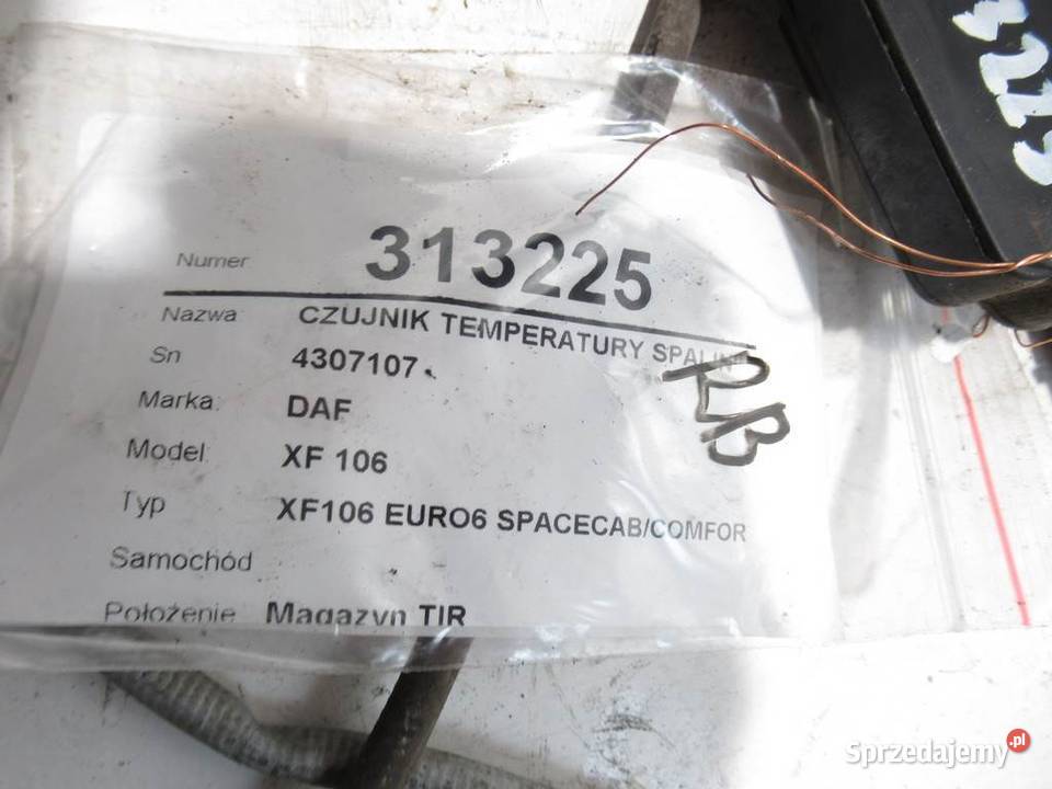 CZUJNIK TEMPERATURY SPALIN DAF N 4307107 Czujniki spalin podkarpackie sprzedam