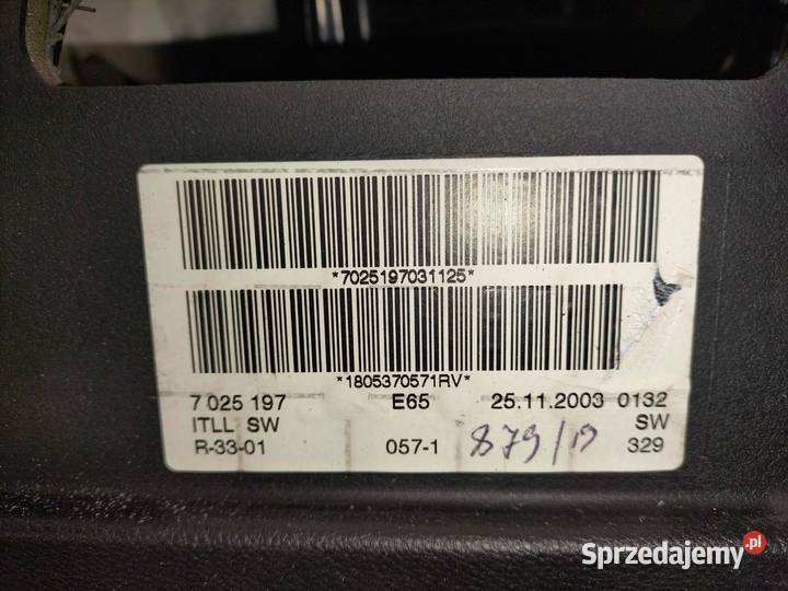 Deska rozdzielcza BMW E65 E66 Czarna WERSJA Poręba