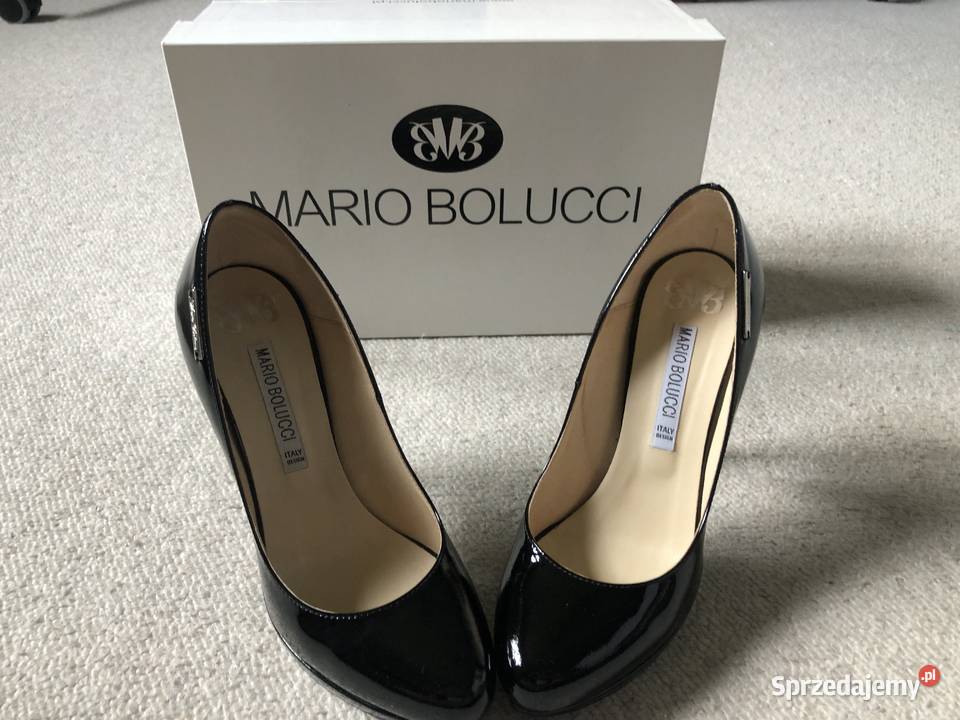 Szpilki lakierowane Mario Bolucci czarne rozmiar Czółenka łódzkie Łódź