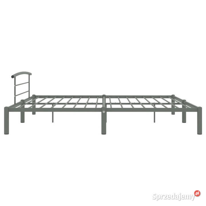 Łóżko Metalowe Szare Rama Łóżka Ze Stelażem 180 210cm Warszawa