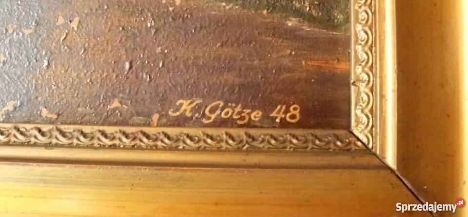ANTYK Stary obraz olejny sygnowany KGoetze 48 małopolskie Kraków