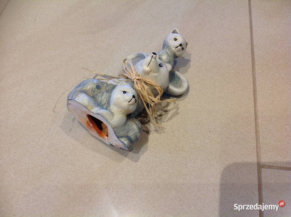 Myszka z Kotkami Figurka ceramiczna Nowa Sól