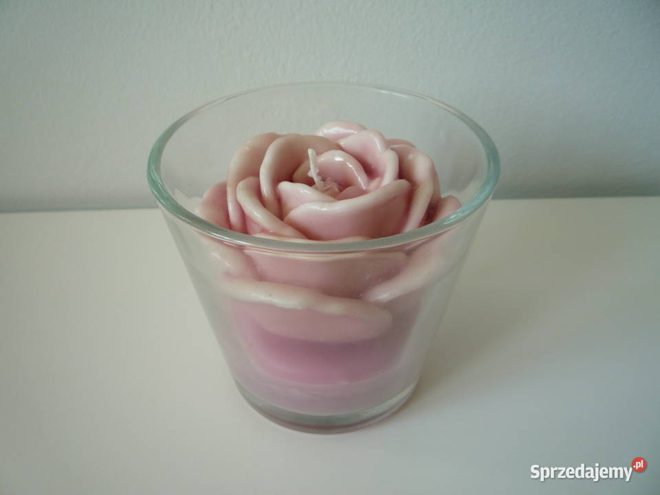 Nowa Świeczka Róża w szkle