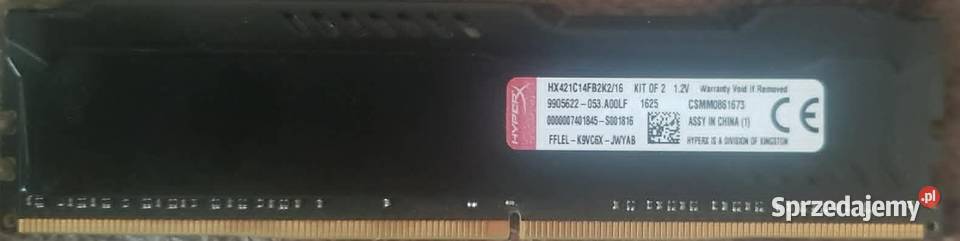 HyperX Fury 8 GB DDR4 2133 MHz CL14 Pojemność 8GB Złotoryja