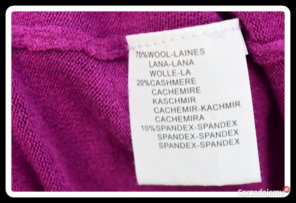 Sweter koszula 2w1 7WEŁNA i KASZMIR elegancki różowy Swetry i golfy Płock