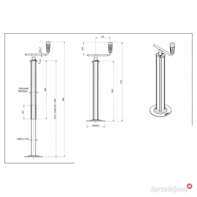 Stopa podporowa SIMOL P526 500 mm 500 E000031316 Do przyczep rolniczych Kamionna