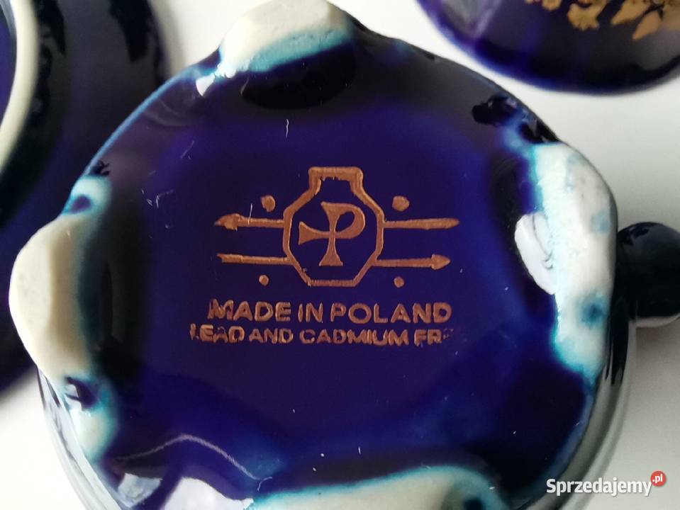 Stary niebieski kobaltowy serwis kawowy porcelit Katowice