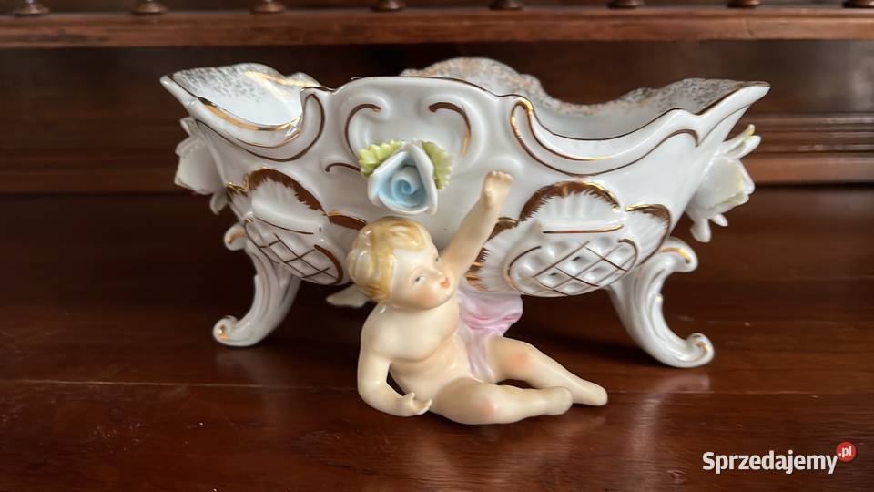 Patera z aniołami dwóch stronach Na nóżkach Syg pomorskie