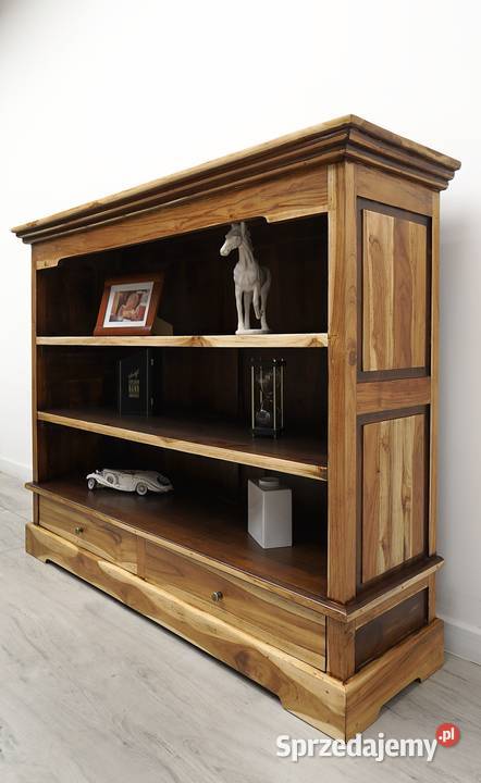 Stylowy regał z litego drewna w stylu Jerka