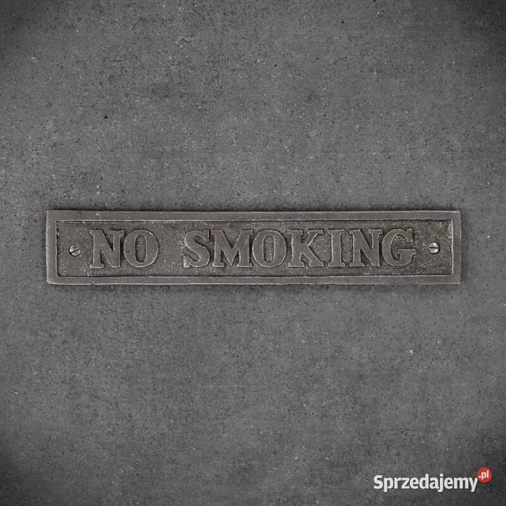 Tabliczka dekoracyjna żeliwna NO SMOKING Obrazki i obrazy Chmielnik sprzedam