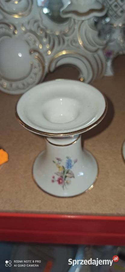 Świecznik Brązowy Porcelana Puto Gdańsk