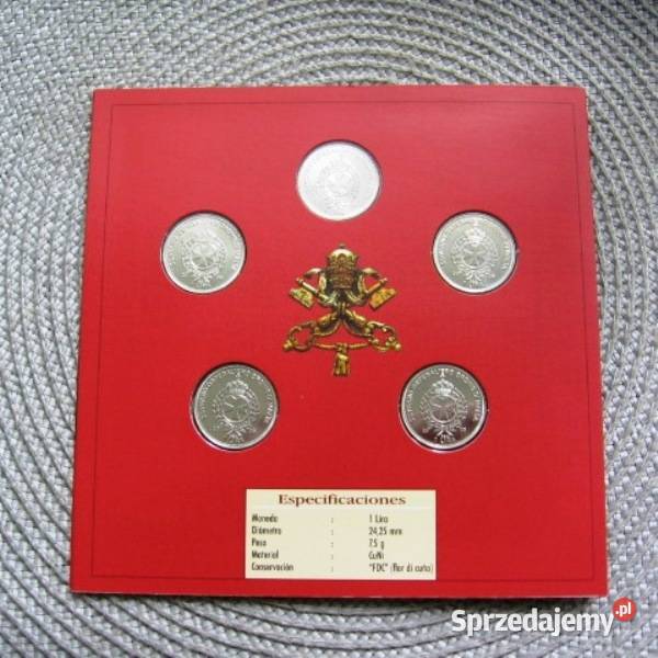 Malta Jan Paweł II 1 Lir komplet 5 sztuk Numizmatyka Kalisz