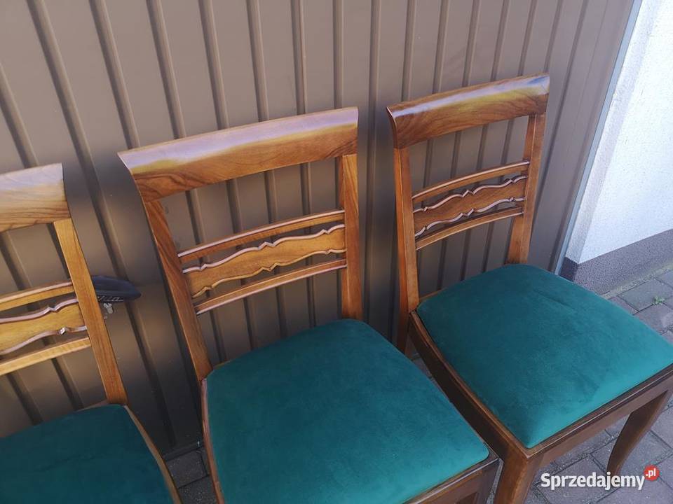 Krzesła 4 Sztuki Orzech ARTDECO Stare Antyk