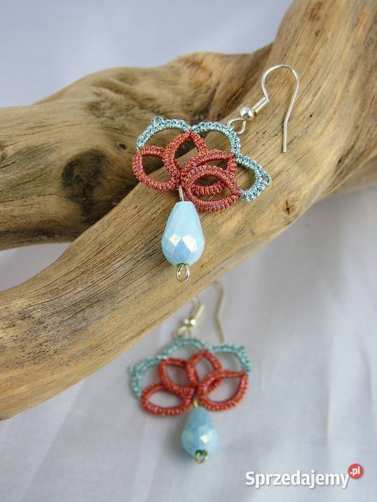 Kolczyki koronkoweróżne wzory kolory Wiśniowa sprzedam