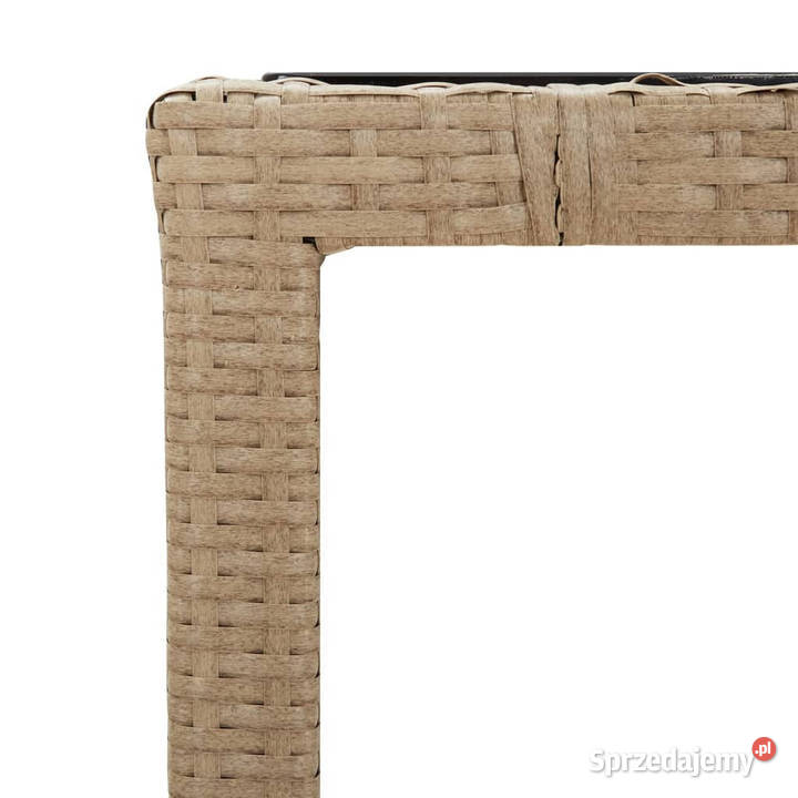 Stół ogrodowy ze szklanym blatem beżowy rattan Warszawa sprzedam