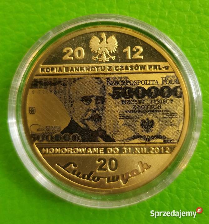 Moneta Banknot Staszic Moniuszko Sienkiewicz Numizmatyka śląskie
