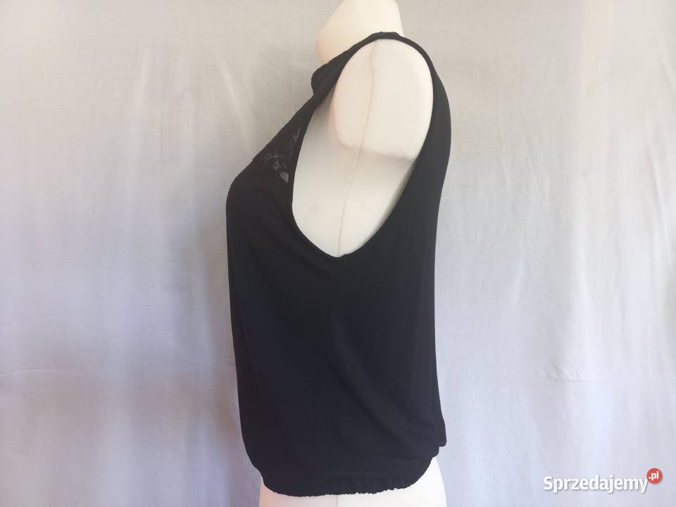 BLUZKA czarna BEZ RĘKAWÓW koronka r 3840 NOWA Białystok