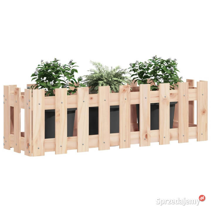 Rabata ogrodowa z płotkiem 100x30x30 lite drewno Warszawa