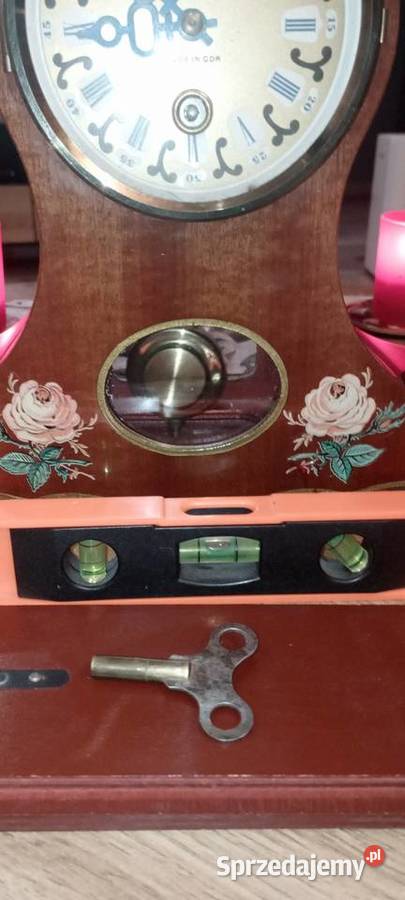 Stary Zegar kominkowy mechaniczny drewniany U Żary