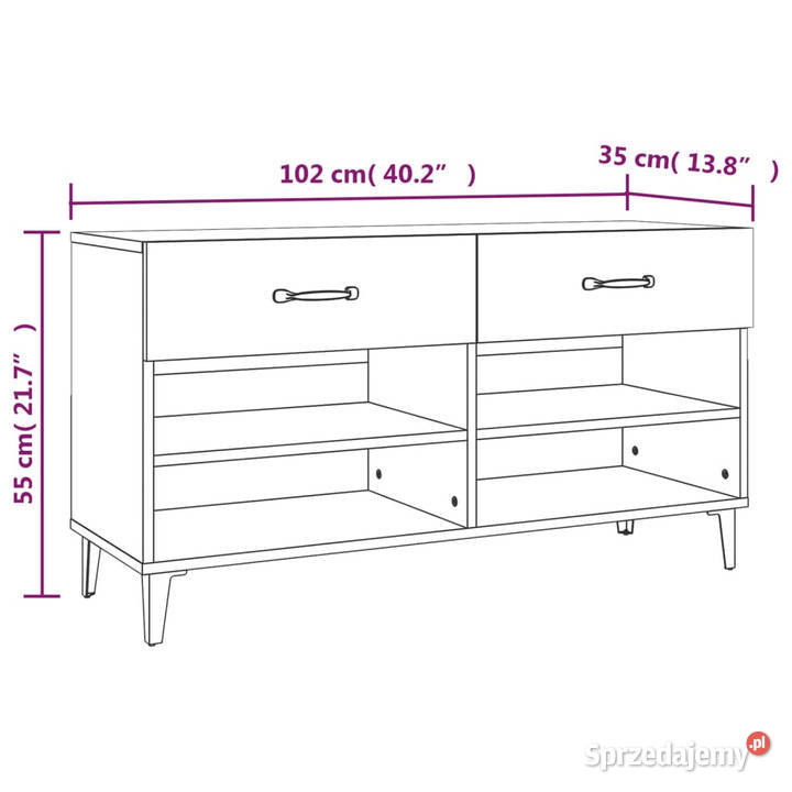 Szafka na buty wysoki połysk biała 102x35x55 sprzedam