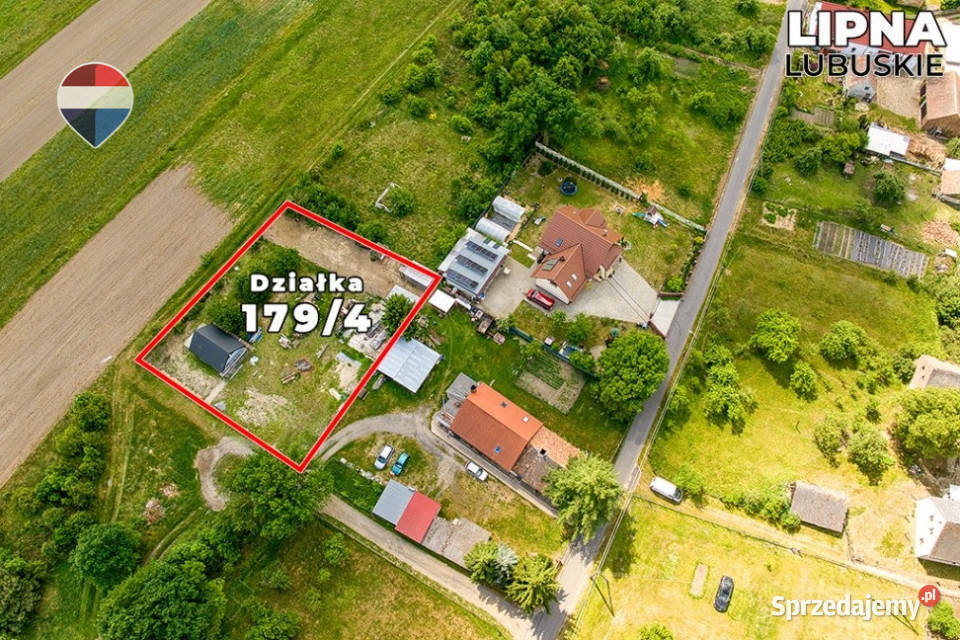 Działka 1337 m z domkiem 35 m Lipna