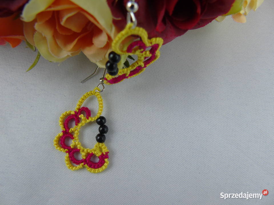 Kolczyki frywolitkowe Rękodzieło