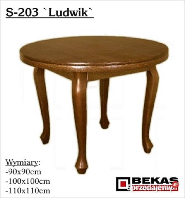 Stolik Okrągły Stół Noga Bańka Pazur fi100 Dąb 77cm Stoły, krzesła, biurka Sierakowo