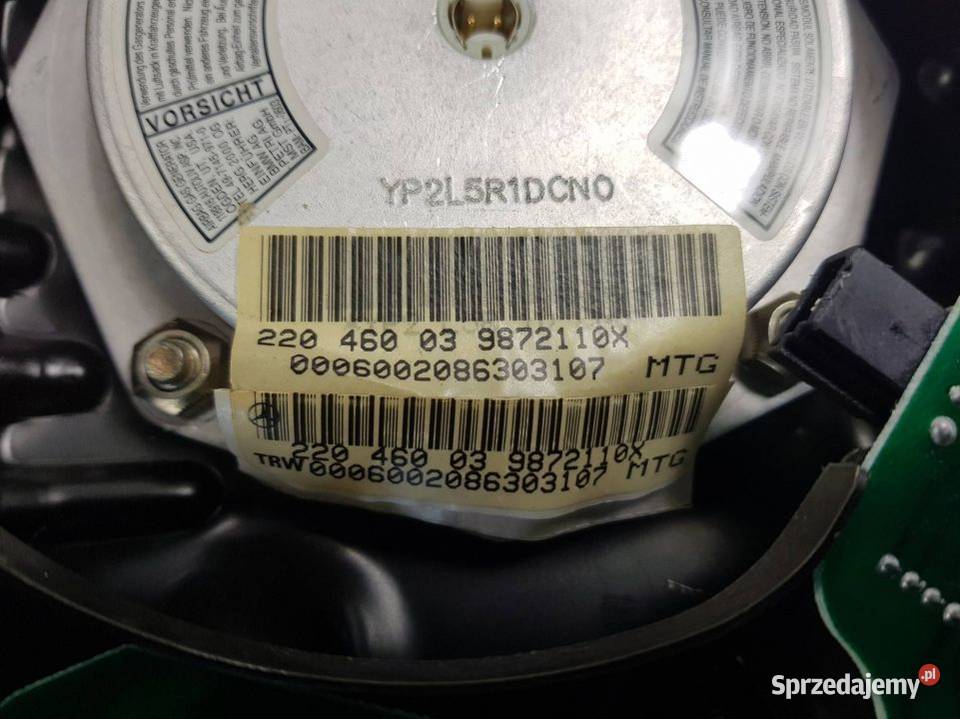 PODUSZKA AIRBAG A2204600398 MERCEDES W220 Motoryzacja Lipno