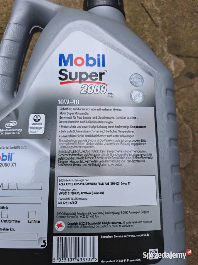 Olej Mobil Super 2000 10W40 5L Leszno