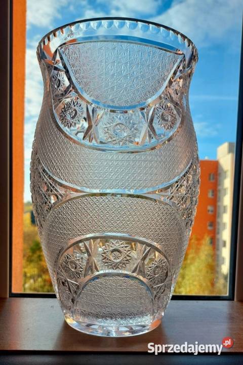 Piękny duży wazon kryształowy PRL Antyki, Sztuka, Kolekcje dolnośląskie Wrocław