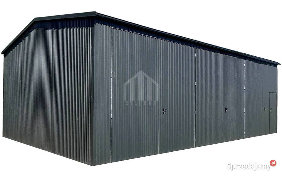 Hala garaż blaszany 9x6m 3x brama dwuskrzydłowa Toruń