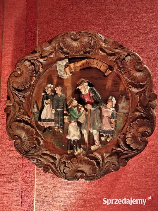 Płaskorzeźba obraz ręcznie zdobiony Francja Gniezno sprzedam