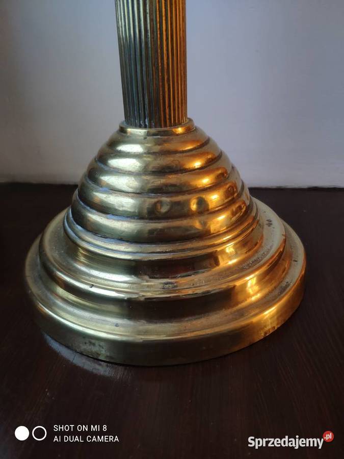Ogromna wiktoriańska mosiężna lampa naftowa 3 Kraków sprzedam