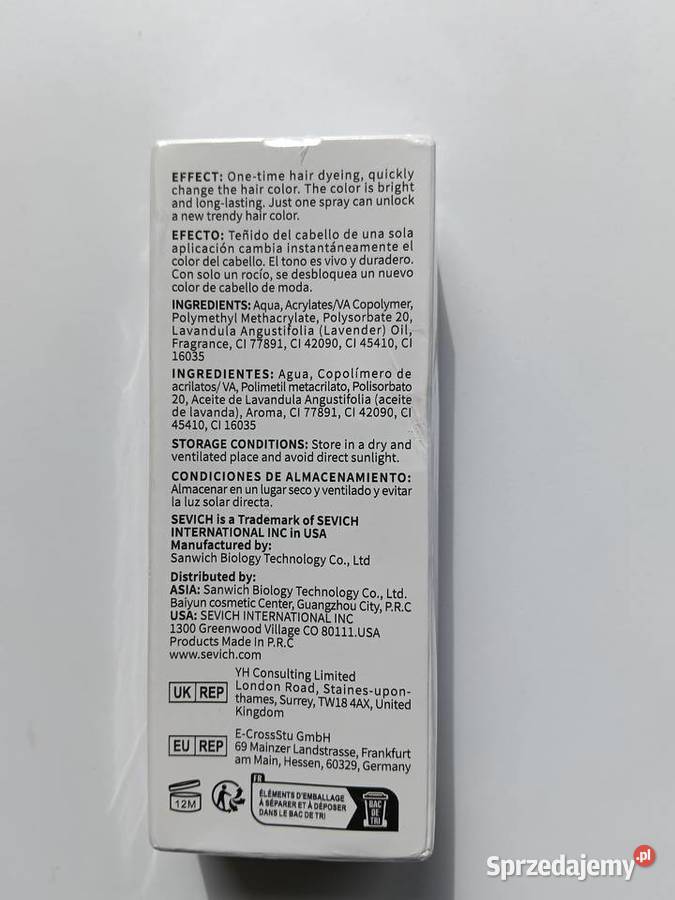 Spray koloryzujący włosy Sevich Purple 30 ml Białystok