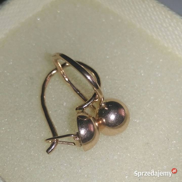 Złote kolczyki kulki p583 Blachownia sprzedam