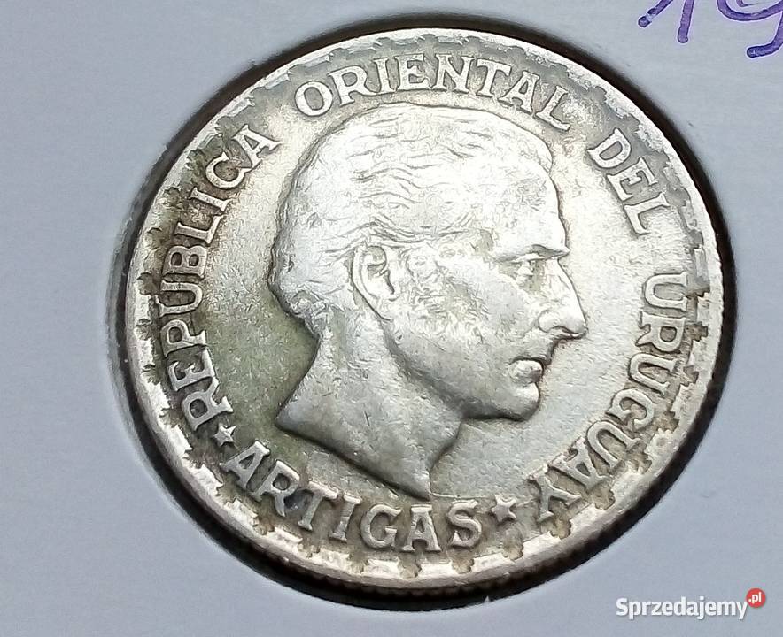 URUGWAJ 50 CENTESIMOS 1943 rSREBRO 90700 ARTIGAS Numizmatyka Legionowo
