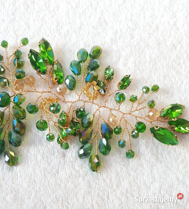 Ozdoba do włosów opaska koraliki ślub wesele