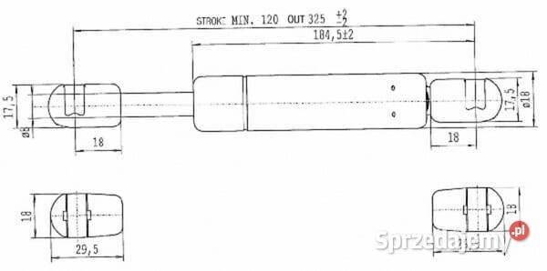 Sprężyna gazowa L325 mm 200N Stabilus CA844357 małopolskie Kamionna