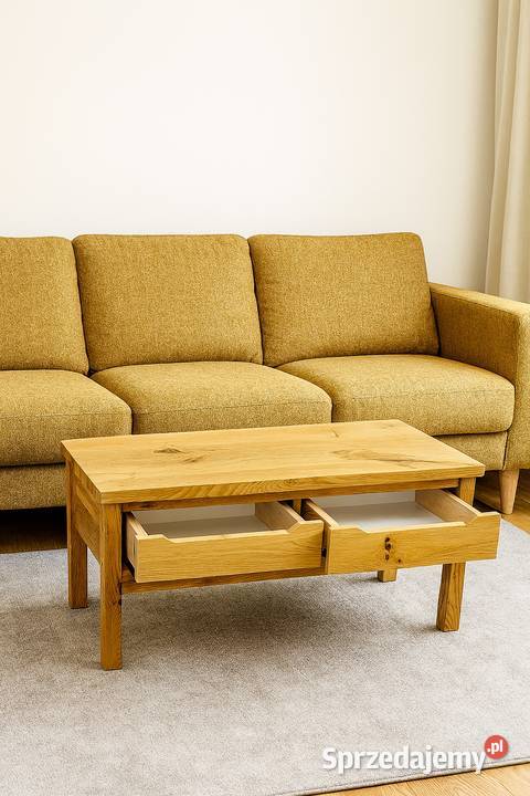Stolik Kawowy Z Szufladami Dębowy LOFT Ława 100 50cm