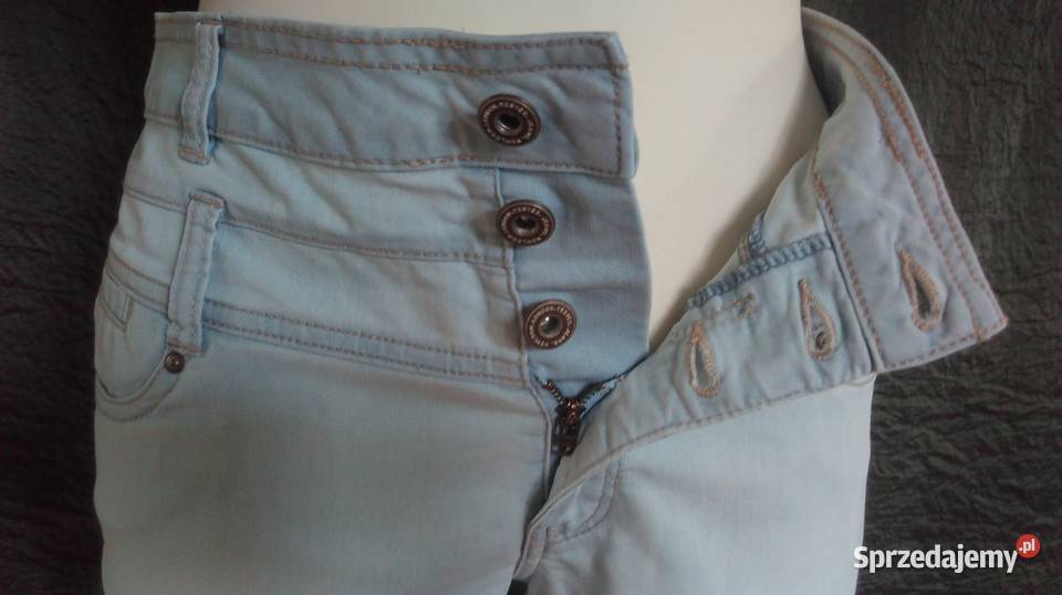 Spodenki damskie JEANS jasny r SM wysoki stan Dżins  Pozostałe