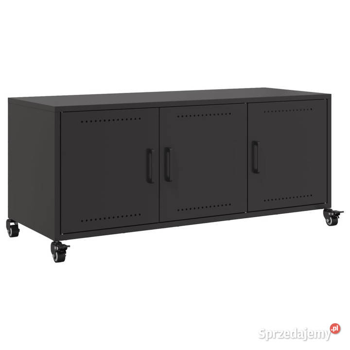 Szafka RTV czarna 1005x39x435 stal WM846644 mazowieckie Warszawa