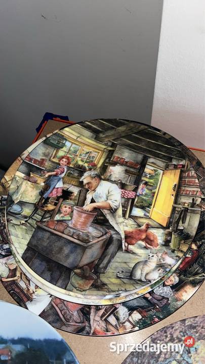 Patera i 8 talerzy Stare rzemiosło wiejskie pomorskie Gdańsk