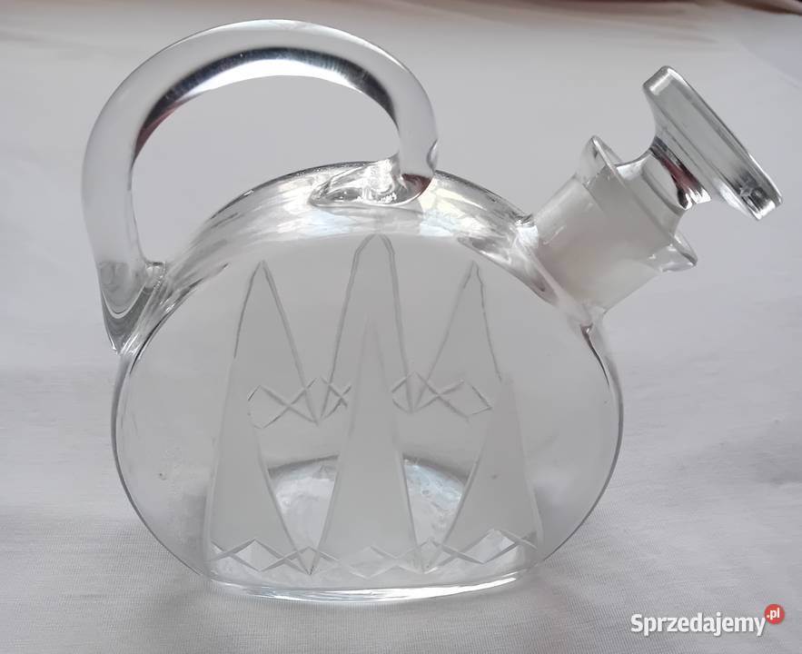 Karafka z uchwytem art deco Bohemia połowa XX w wielkopolskie Koźminek sprzedam