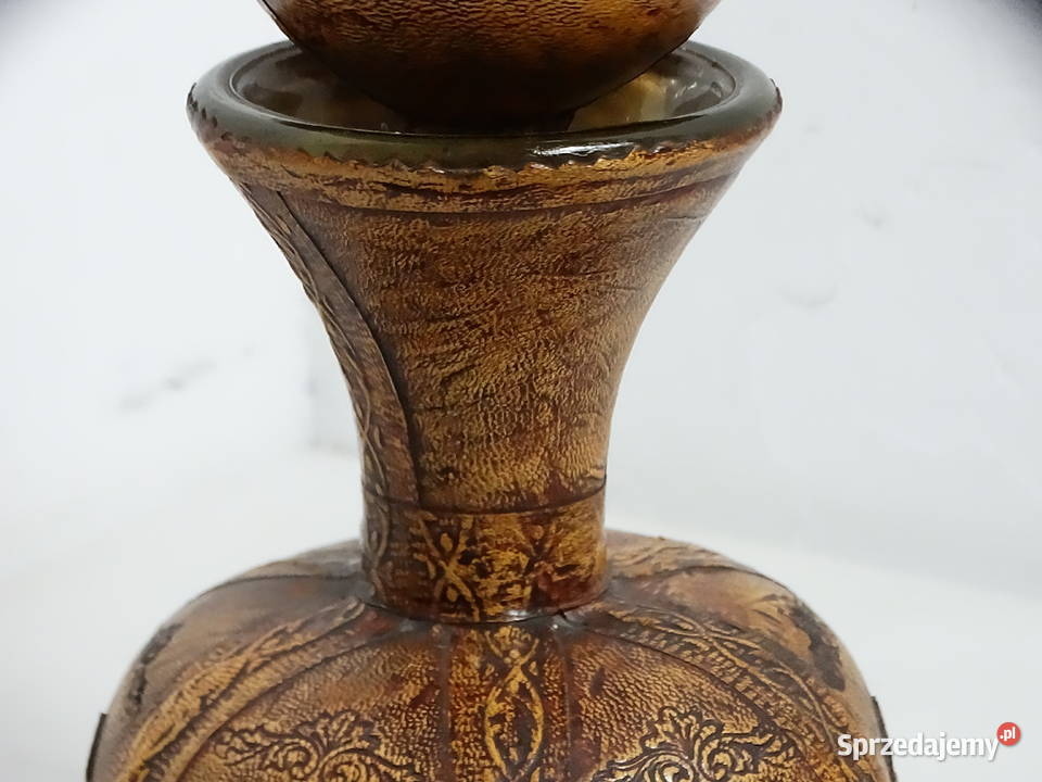 Włoska Karafka Vintage 1L Skóra Tłoczona Biłgoraj