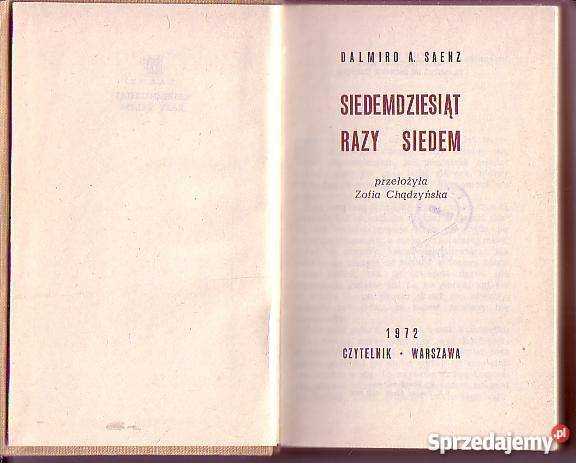 5873 SIEDEMDZIESIĄT RAZY SIEDEM DALMIRO A SAENZ Czyrna