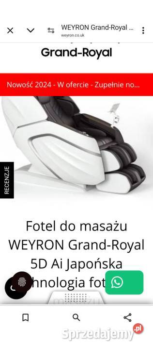 Fotel masujący lubelskie Puławy sprzedam