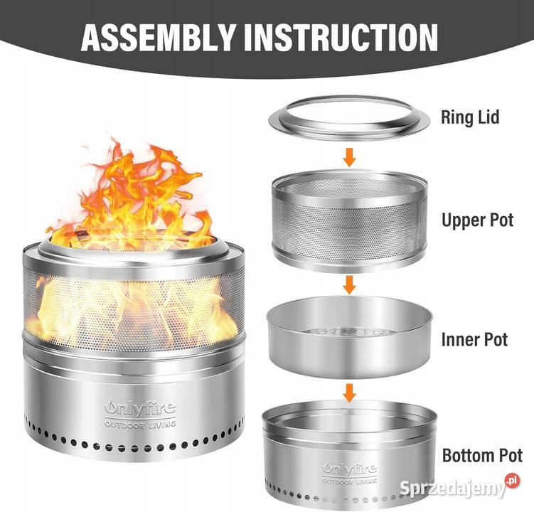 Bezdymne palenisko palone drewnem 50 stal Pozostałe Myszyniec