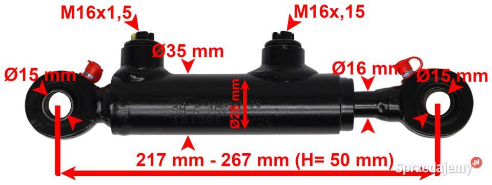 Polski Cienki SIŁOWNIK Hydrauliczny 25x16 Skok Hydraulika Solec Kujawski